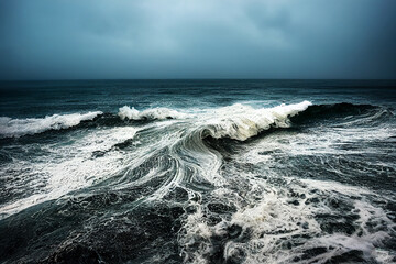 foamy waves rolling up in ocean © Melinda Nagy