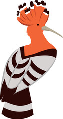 Fototapeta na wymiar Hoopoe icon. Colorful feather bird. Wild fauna