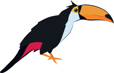 Toucan icon. Exotic wild bird. Zoo animal