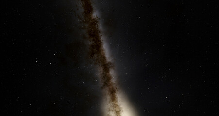 Milky way galaxy light, deep space illustration, 3d nebula wallpaper