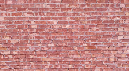 The Red Color of Brick Wall Surface as Background