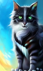 Obraz premium Drawing of a kitty cat