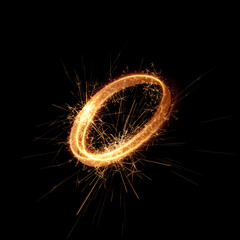 Sparklers effect number. New year celebration festive digit. Vector eps10