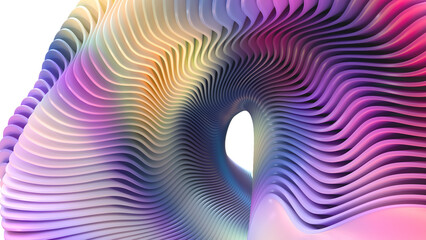 abstract multicolored background with layered curved surface close-up