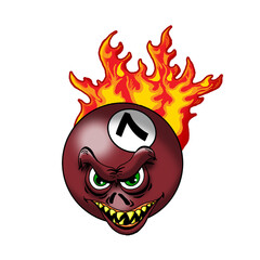 Flaming 7 Ball