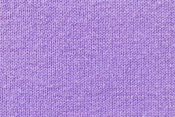 Soft purple color knit fabric pattern close up as background