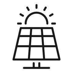 Solar panel line icon. Solar power energy vector illustration.