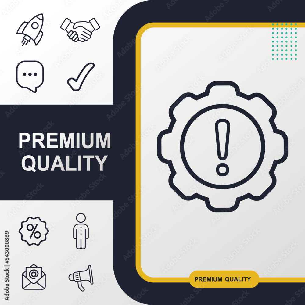 Poster system error icon graphic element. modern design.