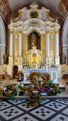 Fototapeta na wymiar Harvest festival in Roman Catholic Church of St. Anne, Pomiechowo, Poland