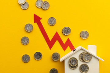United kingdom housing market, interest rates increase and inflation concept