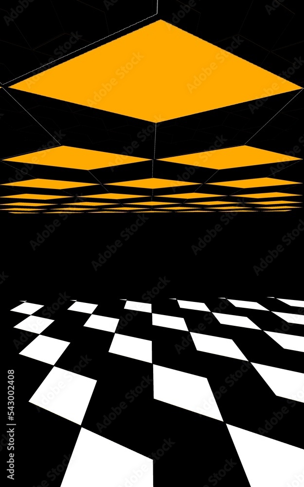 Aufkleber grid built structure futuristic space city in 3d structural view with regular and irregular geometri