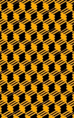 black and gold diagonal lines arranged to form seamless optical illusion design