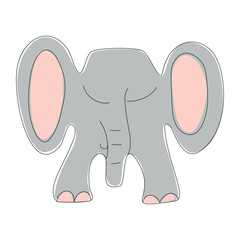 Cute Sleeping Elephants.Hand Drawing Cartoon Style