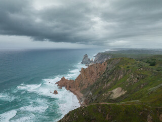 Fototapeta na wymiar Coastline of West Portugal. Atlantic Ocean in Background