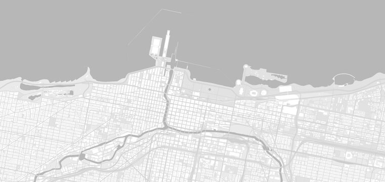 Urban city map of Chicago. Vector poster. Black grayscale black and white road map. road map image with roads, metropolitan city area view.