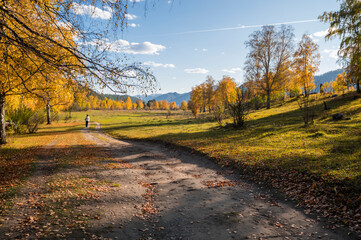 View of Altay mountains in the autumn