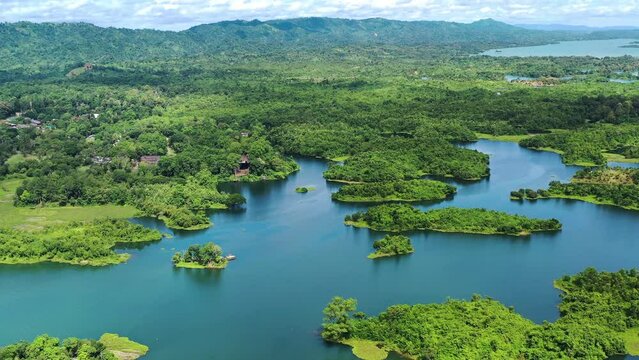 Beautiful aerial view of Rangamati, bangladesh. Kaptai lake.