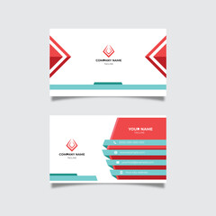 red and blue business card template design