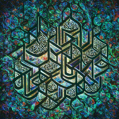 Colorful Geometric Arabic Pattern Background
