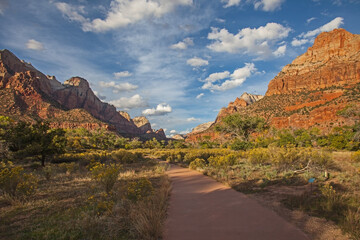 Zion landscape along the Pa'rus trail in Zion National Park 2691
