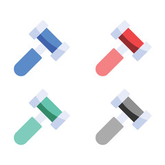 Judge gavel hammer icon, Hammer judge icon, Judge or auction hammer icon, Hammer icons in multiple colors
