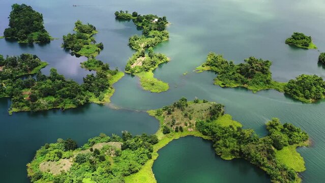 Beautiful aerial view of Rangamati, bangladesh. Kaptai lake.
