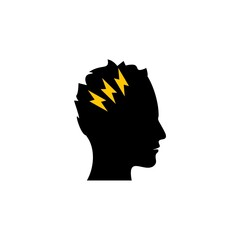 Headache logo isolated on white background