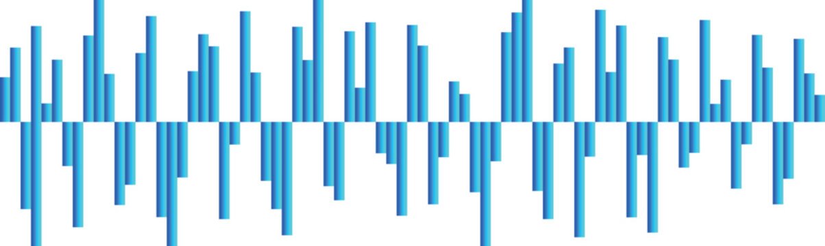 Sound equalizer. Audio amplitude level. Noise graph