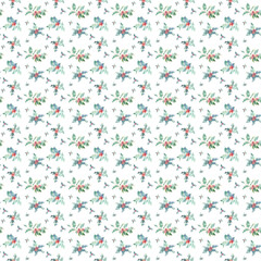 Obraz premium Watercolor Christmas Seamless pattern. Holiday design paper with winter flower poinsettia,holly berry,winter forest, flora lillustration.Botanical wallpaper for greeting card, invitation,poster, flyer