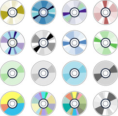 vector dvd or cd disc icons