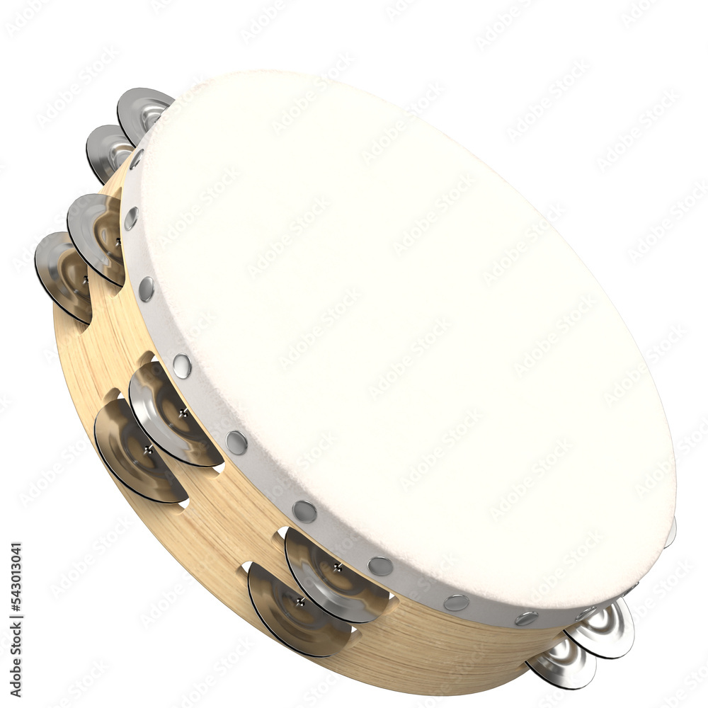 Wall mural 3d rendering illustration of a tambourine