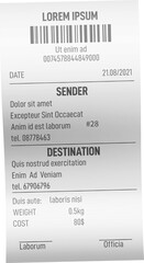 Retail store checkout. Printed paper bill mockup