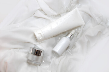 mockup tube bottle for skin care cosmetic, product branding, serum dropper cream lotion treatment