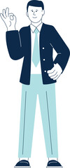 Man showing okay gesture. Positive person icon