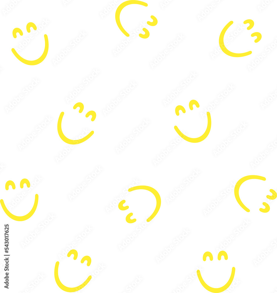 Poster seamless pattern with a smiling face. emoji background. smile line icon texture. illustration