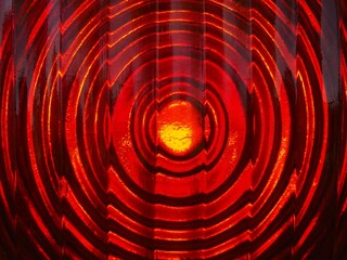 Red light warning signal. Dangerous situation. Traffic red light signal close up