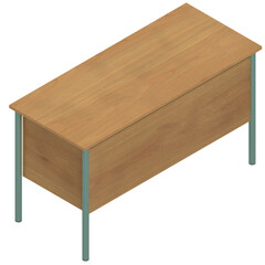 3d rendering illustration of a teacher desk