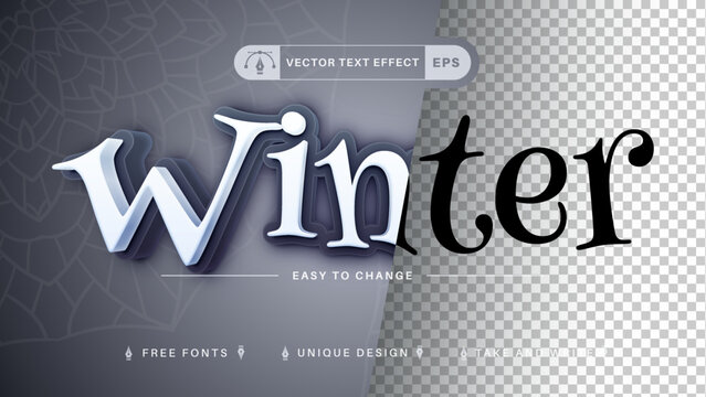 3D Winter - Editable Text Effect, Font Style