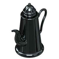 3d rendering illustration of a teapot