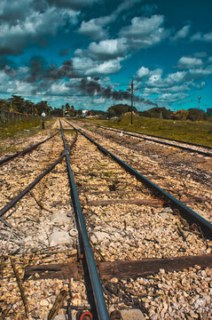 railway tracks in the countryside