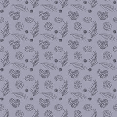 Blue and grey forest seamless pattern