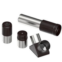 3d rendering illustration of some telescope optics parts