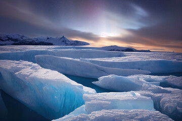 beautiful dreamy winter morning landscape