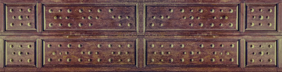 old rustic wooden with metal rivet