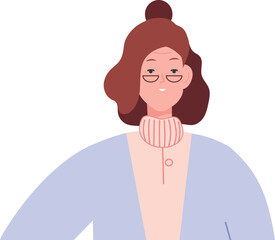 Middle age woman portrait. Female profile picture