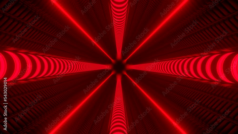 Poster purple and red tunnel. design. light long closed corridor in animation which is highlighted in diffe