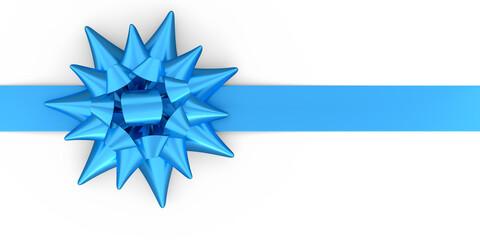 Realistic decorative bow or ribbon for gift box isolated on white background.