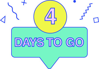 Countdown left days banner. Count time sale. 4 days to go. Illustration
