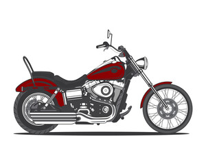 Fototapeta na wymiar Vector illustration of a motorcycle or bike in vintage style on a white isolated background