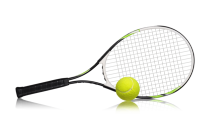 Tennis rackets and ball isolated